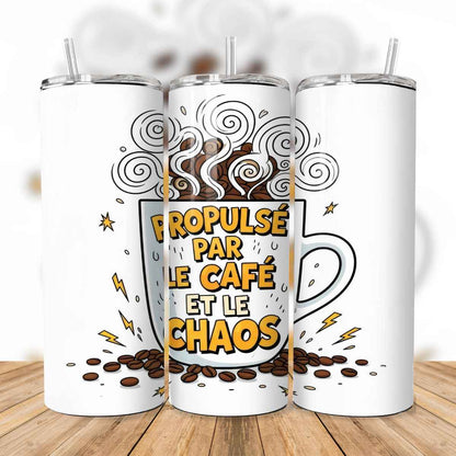 ☕🌀Tumbler isothermique – Propulsé par le café et le chaos