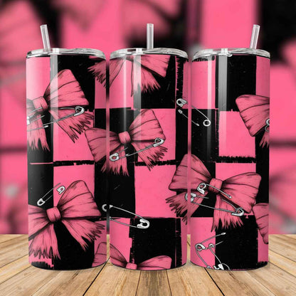 🎀💀 Tumbler isothermique – Punk Pink Ruban