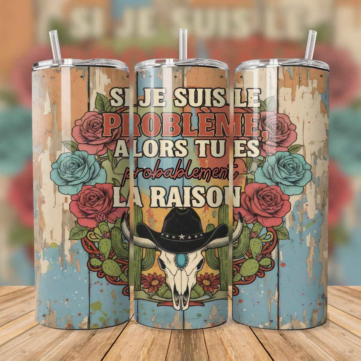 🤠🌹Tumbler isothermique – Si je suis le problème, alors tu es probablement la raison