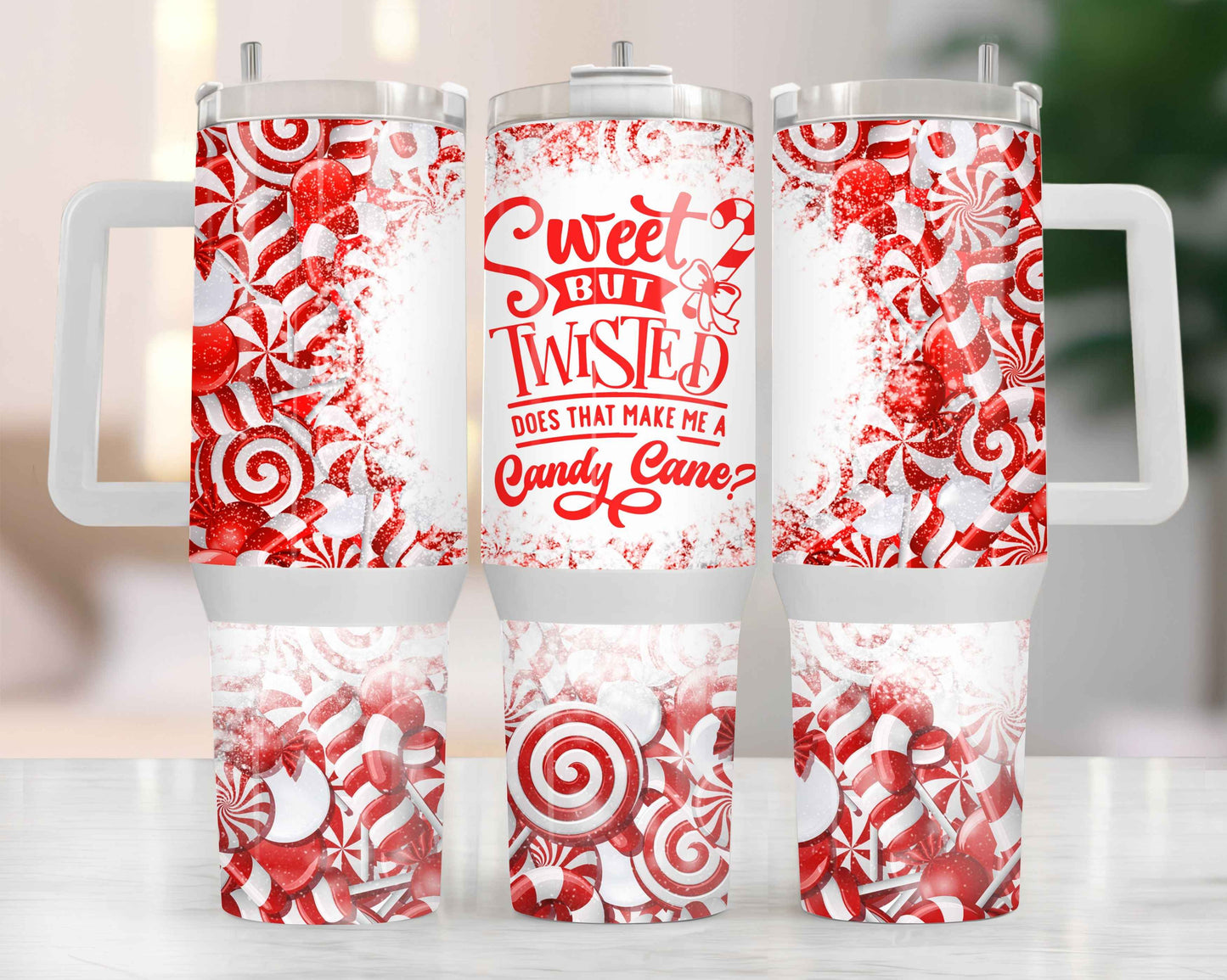 Tumbler isothermique 40oz – Sweet but Twisted (Candy Cane) ❤️🍬