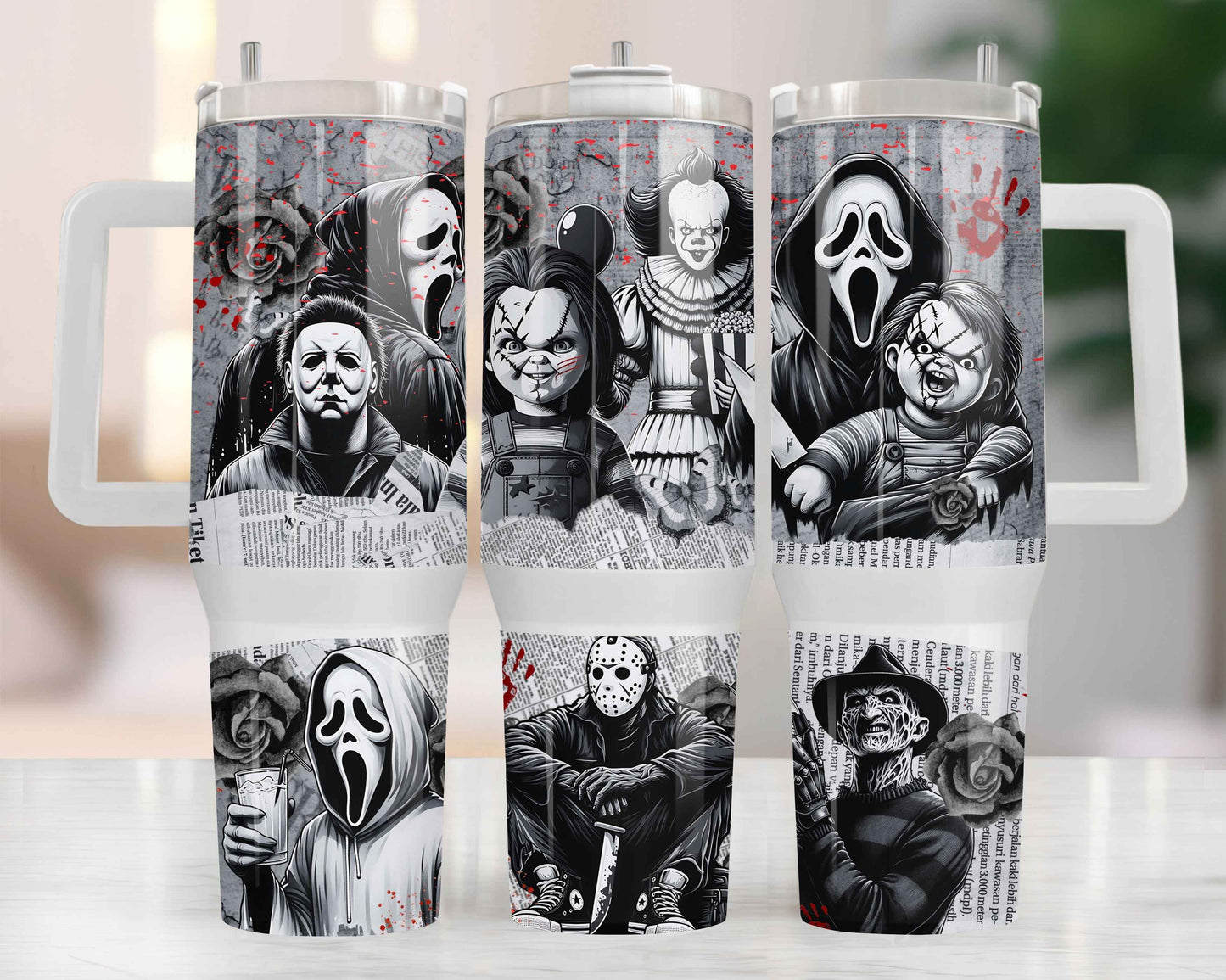 Tumbler isothermique 40oz – Tueurs d’Horreur (Horror Icons) 🔪🩸