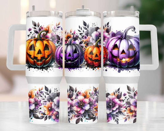 Tumbler isothermique 40oz – Citrouilles Halloween 🎃✨