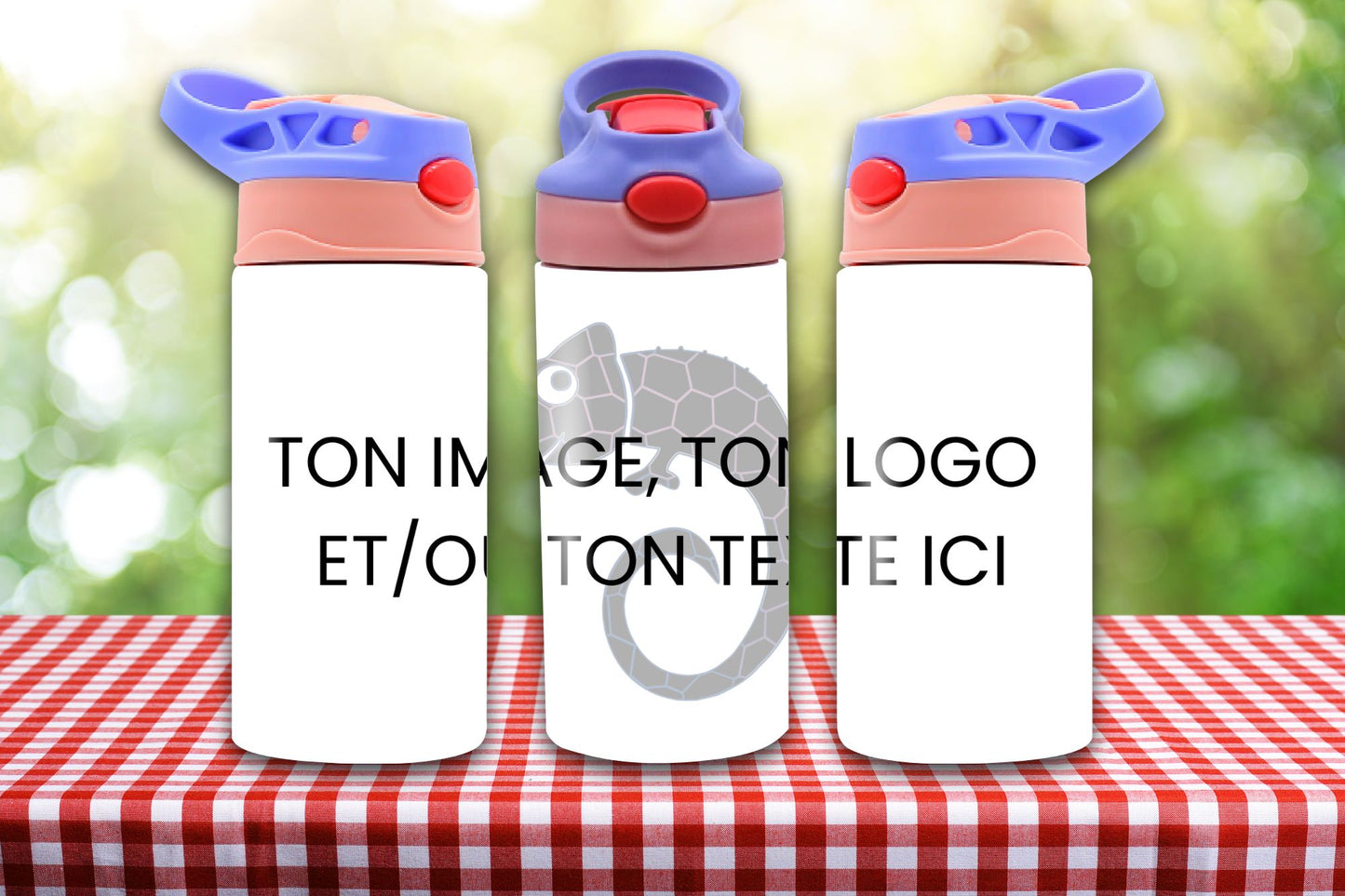 Tumbler Fliptop pour enfants 12oz | Ton logo, ton image et/ou ton texte | À personnaliser