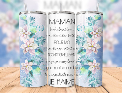 🌸 Tumbler isothermique – Maman Je t'aime