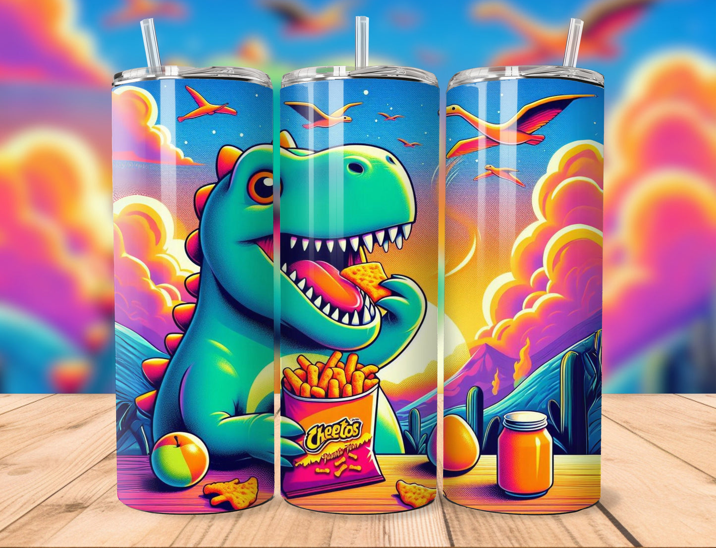 Straight Tumbler 20oz | Dino Cheetos