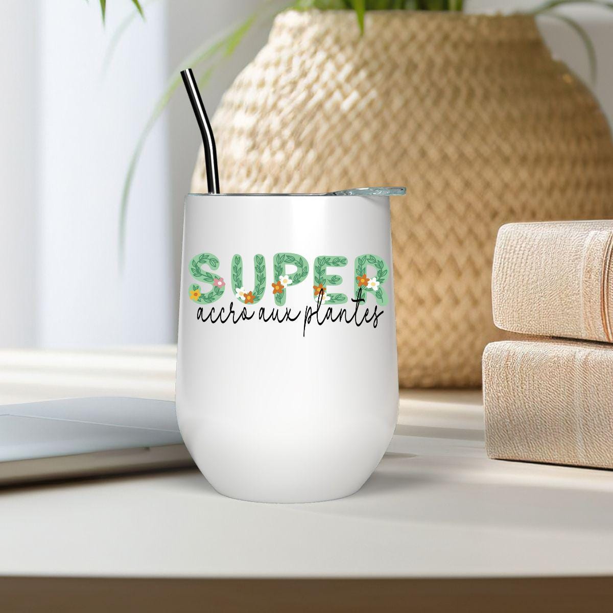 Verre à Vin 12oz Isothermique | Super accro aux plantes