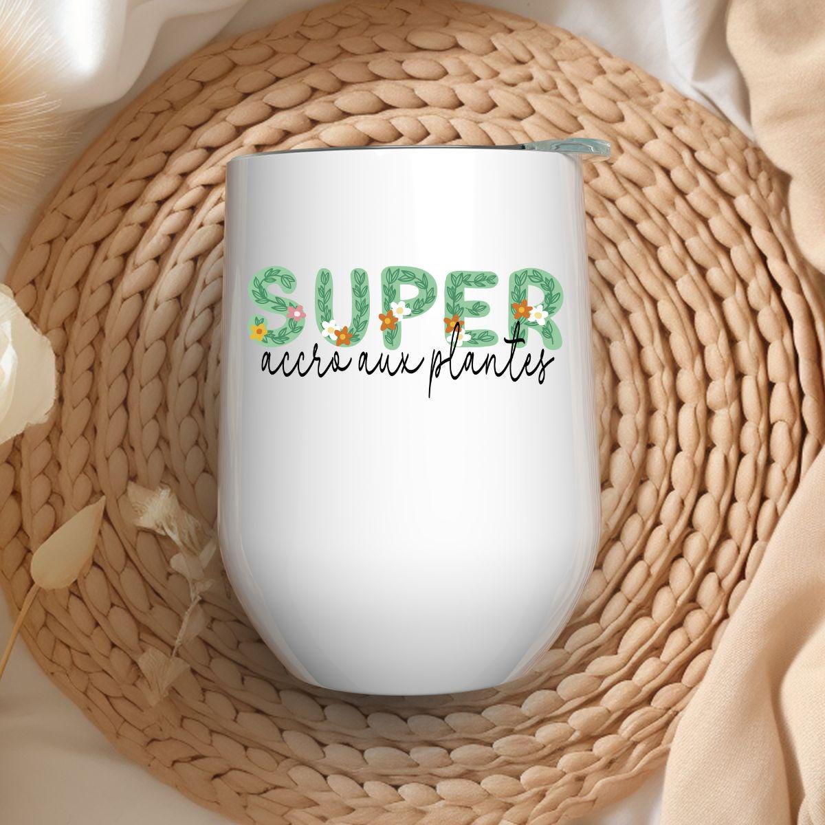 Verre à Vin 12oz Isothermique | Super accro aux plantes