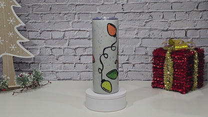 Tumbler Isothermique 20 oz – Design "Lumières de Noël" (Fait main en Époxy) 🎄✨