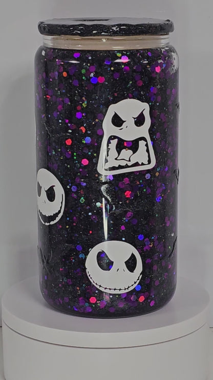 Verre Can Glass Snow Globe 16 oz – Modèle Halloween & Esprits 👻🖤